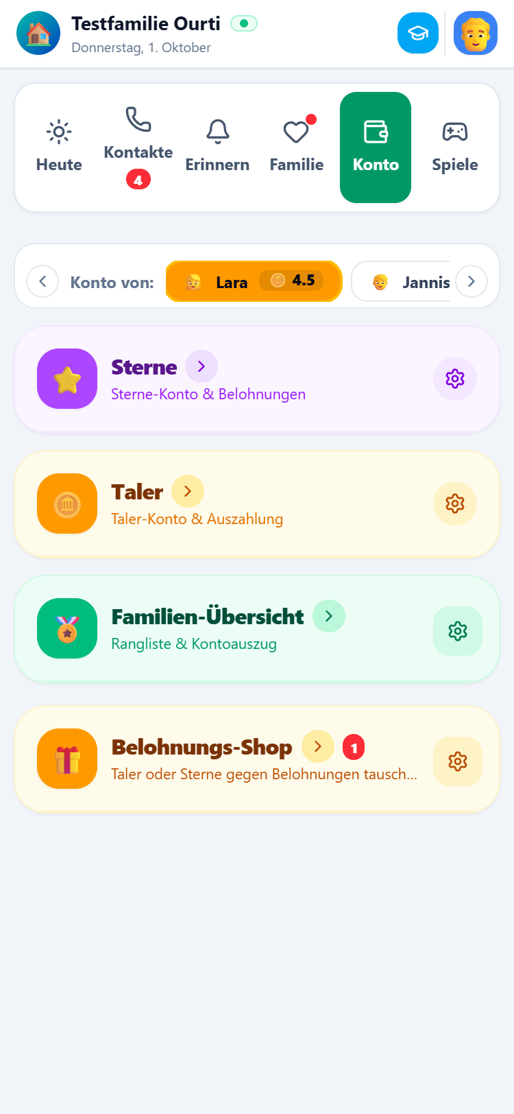 Taschengeld- und Belohnungssystem